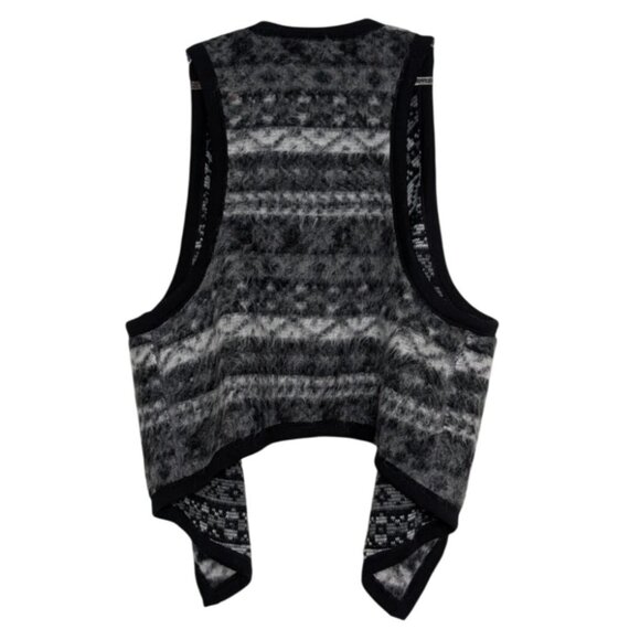 Karen Kane Nordic Reversible Vest Womens Size 2X Black Wool Mohair Made in USA - Picture 6 of 10